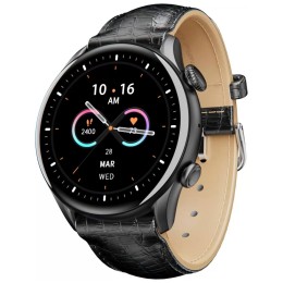 boAt Lunar Space Bluetooth Calling Smartwatch (Black Leather Strap)