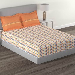 myTRIDENT 144 TC 100% Cotton Double Bedsheet Set (Ashiley)