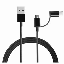 Mi 2-in-1 USB Cable Micro USB to Type C 100cm (Black)